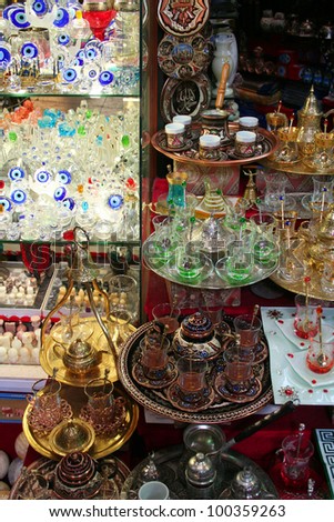 tea sets at grand bazaar,turkey