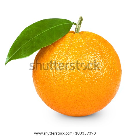 Ripe orange isolated on white background Royalty-Free Stock Photo #100359398