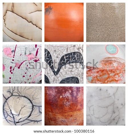 Collection of ceramic background, texture