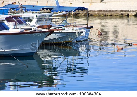 yacht on an anchor in harbor