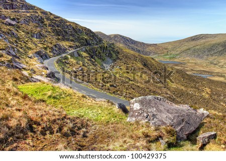 Conor Pass in Dingle, Ireland. Royalty-Free Stock Photo #100429375