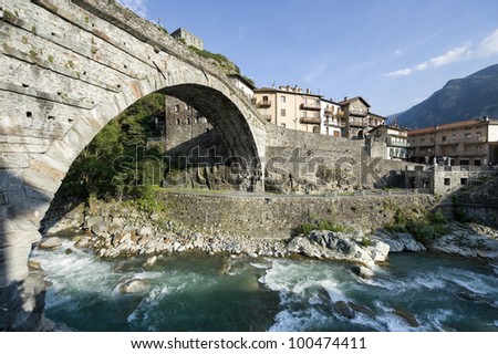 Pont -Saint-Martin (Aosta, Italy) - The Roman bridge over the Lys river