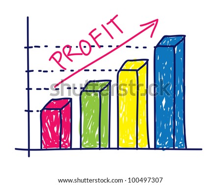 profit graphic chart in doodle style