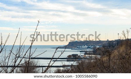 Sunny winter day at seaside. Odessa, Ukraine