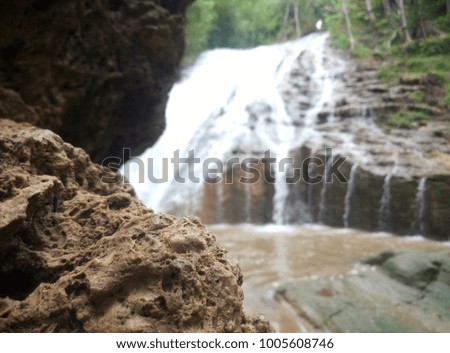 rock waterfall blur