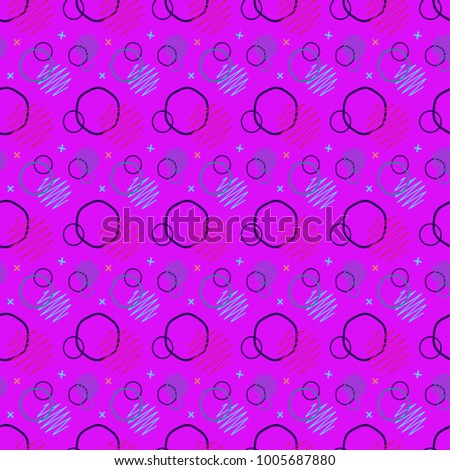 Pattern seamless memphis retro style. Abstract vector seamless background. Memphis geometric pattern vintage pop art shapes. Modern minimal colorful trendy graphic good for fabric or cover print art