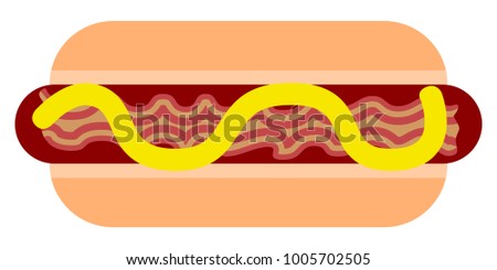 Hot dog icon isolated on white background, Vector illustration