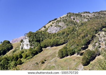 View of the High Pyrenees Mountains in France