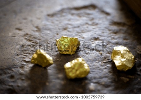 Pure gold laid on the stone floor.