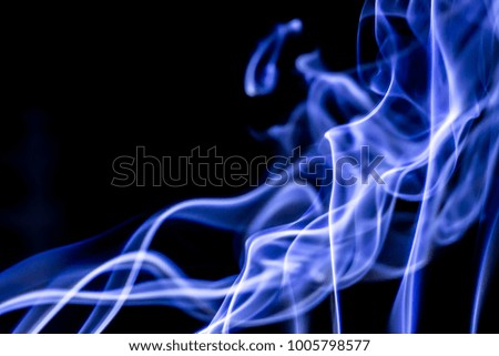 Movement of smoke,blue smoke background. Abstract of smoke on black background, smoke background ,blue smoke background
