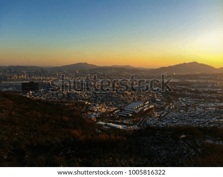 city scene with sunlight in the morning