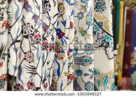 Arabic Patter Fabric, Close Up.