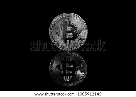 Bitcoin isolated on black