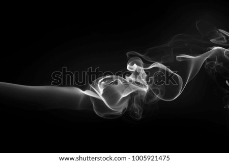 White smoke abstract on black background