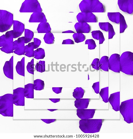Frame background of foliage in trendy stylish color ultraviolet