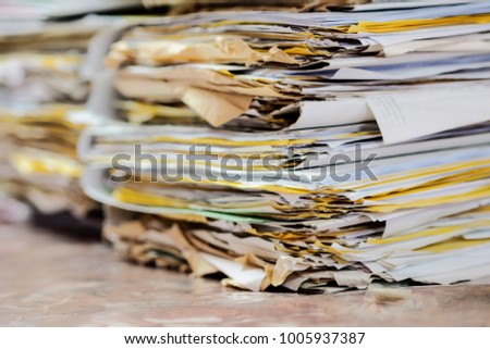 Files on office desk