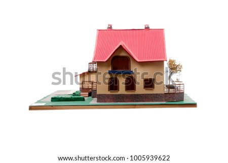 Colorful model of a house made of cardboard