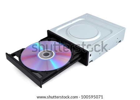 open dvd rom from a CD Royalty-Free Stock Photo #100595071