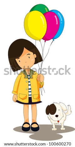 Illustration of girl with her dog - EPS VECTOR format also available in my portfolio.