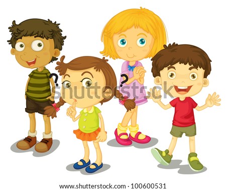 Illustration of 4 friends isolated - EPS VECTOR format also available in my portfolio.