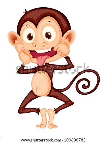 Illustration of a monkey on white - EPS VECTOR format also available in my portfolio.