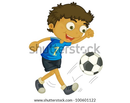 Illustration of a child playing football - EPS VECTOR format also available in my portfolio.