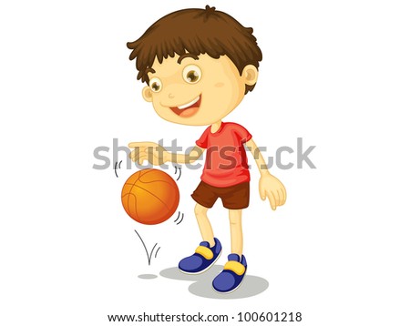 Illustration of a child playing basketball - EPS VECTOR format also available in my portfolio.