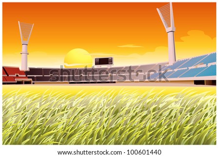 Illustration of sports stadium at sunset - EPS VECTOR format also available in my portfolio.