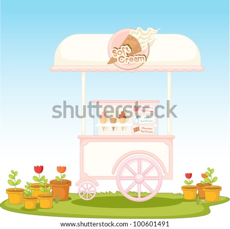 Illustration of an ice-cream cart - EPS VECTOR format also available in my portfolio.