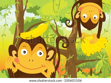 illustration of a monkeys on a white background - EPS VECTOR format also available in my portfolio.
