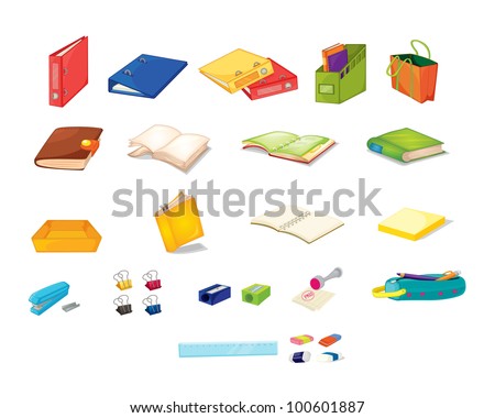 Illustration of mixed stationary office items - EPS VECTOR format also available in my portfolio.