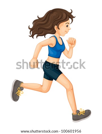 Fitness girl on a white background - EPS VECTOR format also available in my portfolio.