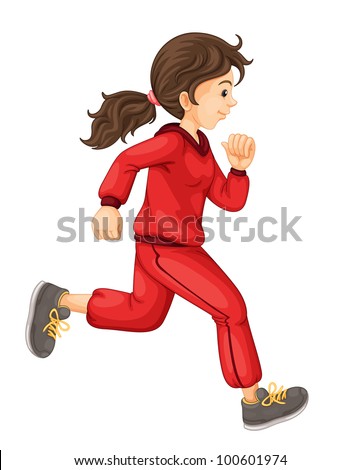 Illustration of a sports girl on white - EPS VECTOR format also available in my portfolio.