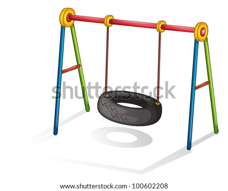 Isolated illustration of play equipment - tire swing - EPS VECTOR format also available in my portfolio.