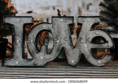 Love sign interior decoration for room or hall