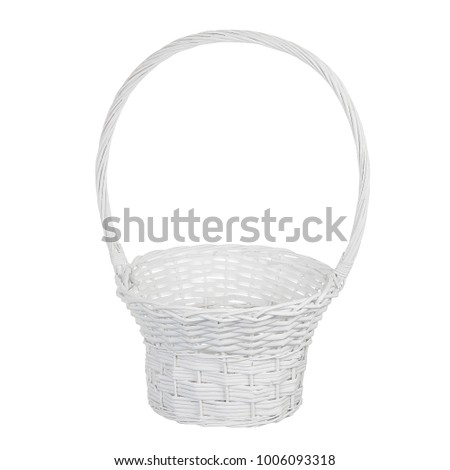 
wicker basket on a white background
