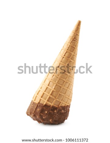 Ice cream waffle cone isolated over the white background