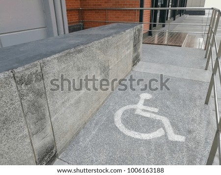 Wheelchair ramp way support for disabled person