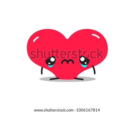 Heart sticker character. Vector design.
