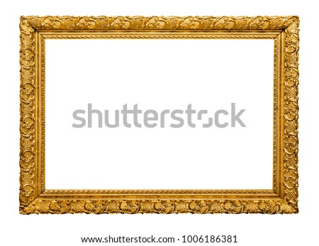 Golden picture frame isolated Royalty-Free Stock Photo #1006186381