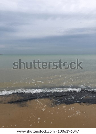 Black sea, green water