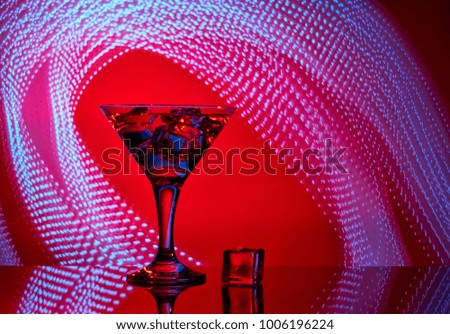 cocktail party disco ice red blue background