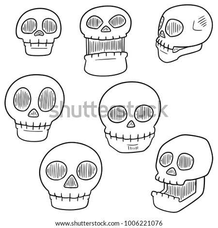 vector set of skull cartoon
