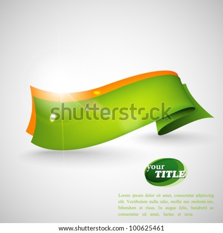 abstract background with green ribbon