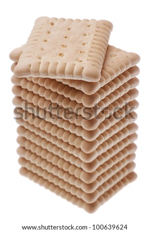 Many tasty cookies. Isolated border on white background