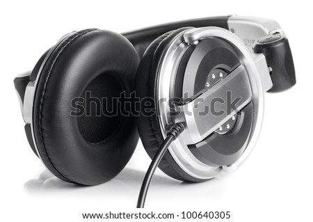 professional earphones isolated on white