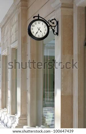 Classic outdoor clock on the wall