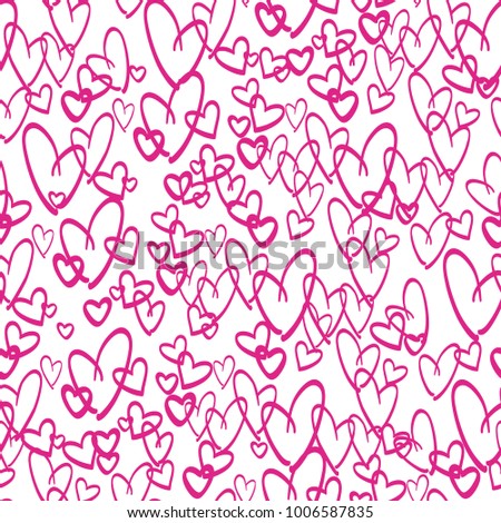 pink hearts pattern seamless