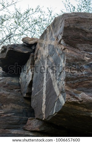 old marks on rocks