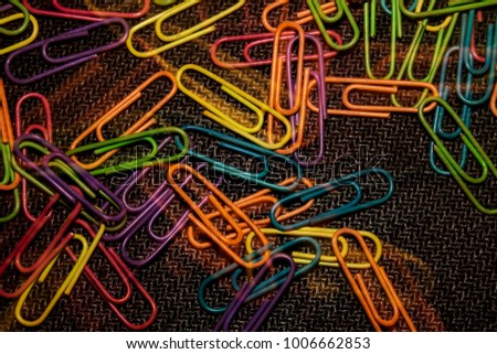 Stack of colorful clips 